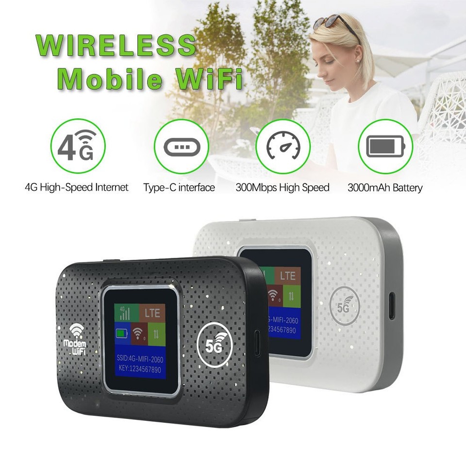 5G Unlocked LTE LCD Portable Mobile Broadband Wireless WiFi Router MiFi ...