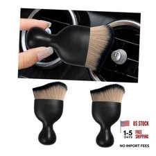 2PCS Car Interior Dust Brush, Soft Scratch Free Auto 2 PCS Brown  Black