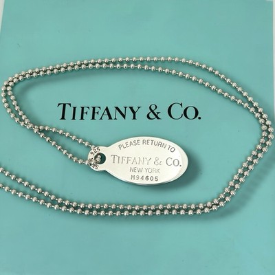 Authentic Tiffany & Co. Return to Tiffany Oval Tag Ball Chain Necklace