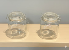 Glass Kitchen Storage Canister Mason Jars with Lids,32oz Airtight Glass Canister