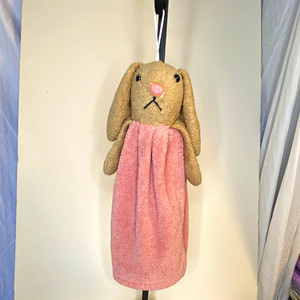 Bunny Rabbit Plush Lovey Security Blanket Unisex Pink Beige Baby Toy