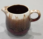 McCoy Pottery Stoneware Brown Drip Glaze Coffee Tea Creamer # 7020 4" x 3.5"