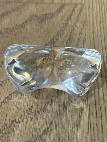 Steuben Crystal True Love Double Heart Art Glass Paperweight Signed