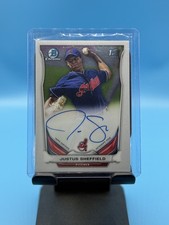 JUSTUS SHEFFIELD AUTO 1st 2014 Bowman Chrome Prospects AUTOGRAPH Rookie Card RC. rookie card picture