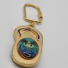 VTG Daytons Beach Spinning Flip Flop Keychain Gold Flip Flop 2 Sided Souvenir