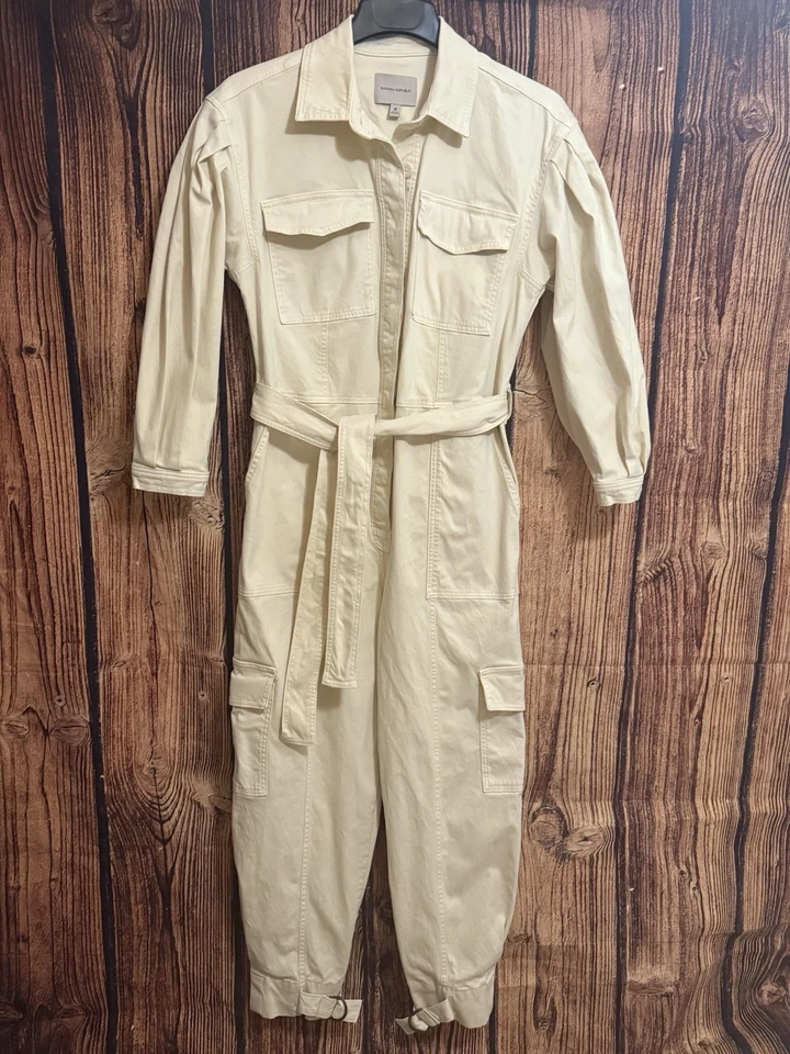 Mono utilitario Banana Republic crema Andi Moleskin talla mediana Foto 2 de 4