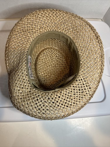 Vintage Firethorn Ladies Straw Summer Hat w/ Floral Ribbon Bow ~ Navy Blue - Picture 5 of 14