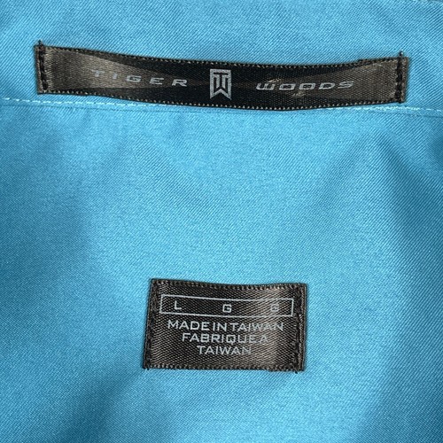 Tiger Woods Shirt Mens Large Blue Golf Casual Preppy Travel Workwear Vacation - Picture 9 of 11