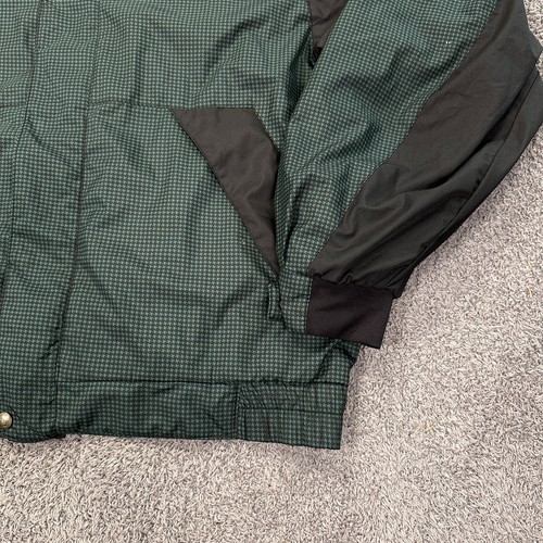 Dryjoys Golf Jacket Mens Medium Green Houndstooth Footjoy Full Zip Windbreaker - Picture 4 of 14