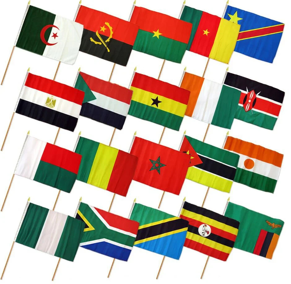 アフリカヨルバ族スティック 20 African Country Flags 12x18in Stick Handheld Flag Set | eBay