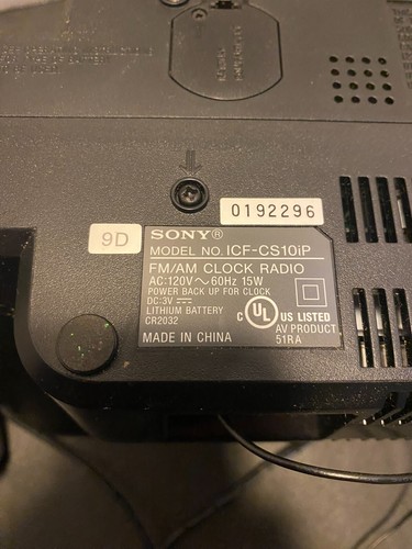 Sony ICF-CS10iP Dream Machine IPOD Dock FM/AM Clock Radio - No Remote - Picture 7 of 9