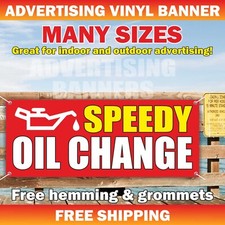 SPEEDY OIL CHANGE Advertising Banner Vinyl Mesh Sign Mechanic Tire Auto Shop Car