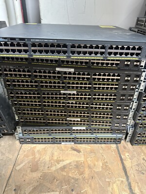 Cisco WS-C2960X-48FPS-L 48 Port POE+ Rack Mount Network Switch CCNA CCNP Lab