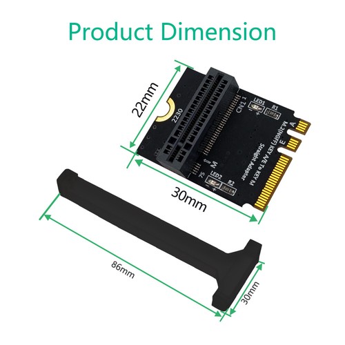 M.2 NGFF nvme SSD to M.2 key A/E Adapter Vertical Installation for 2280 type SSD - Afbeelding 6 van 7
