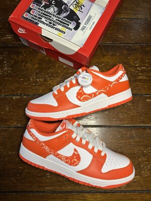 Size 11 - Nike Dunk Low Orange Paisley W new with box Mens