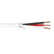 1000' 18 AWG 3 Conductor Shielded Plenum Security Alarm Cable White 300V