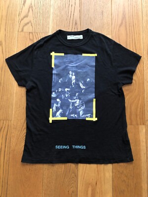 OFF-WHITE VIRGIL ABLOH CARAVAGGIO 'SEEING THINGS' BLACK MEN'S T