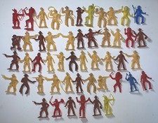 50 Used Vintage Cowboys and Indians Lot Plastic MPC U3