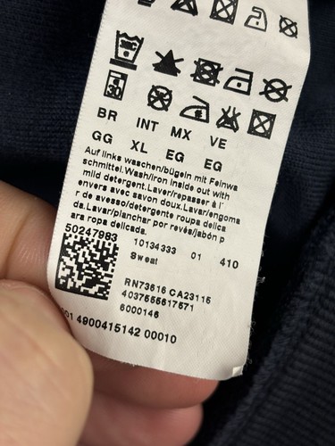 Hugo Boss Sweat Mens XL 1/4 Button Snap Jumper Sweater Navy Blue - Picture 23 of 24