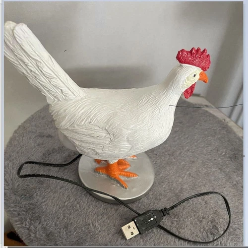USB Chicken Egg Lamp 3D LED Night Light Resin Rooster Table Lamp Easter Birthday - Bild 10 von 11