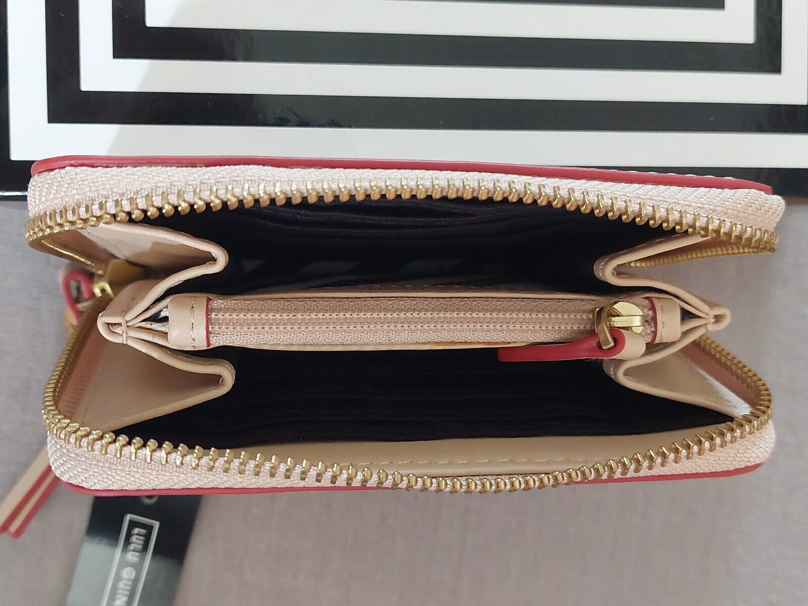 LULU GUINNESS Latte ( Nude Shade) Continental Smooth Leather Purse. NEW ...