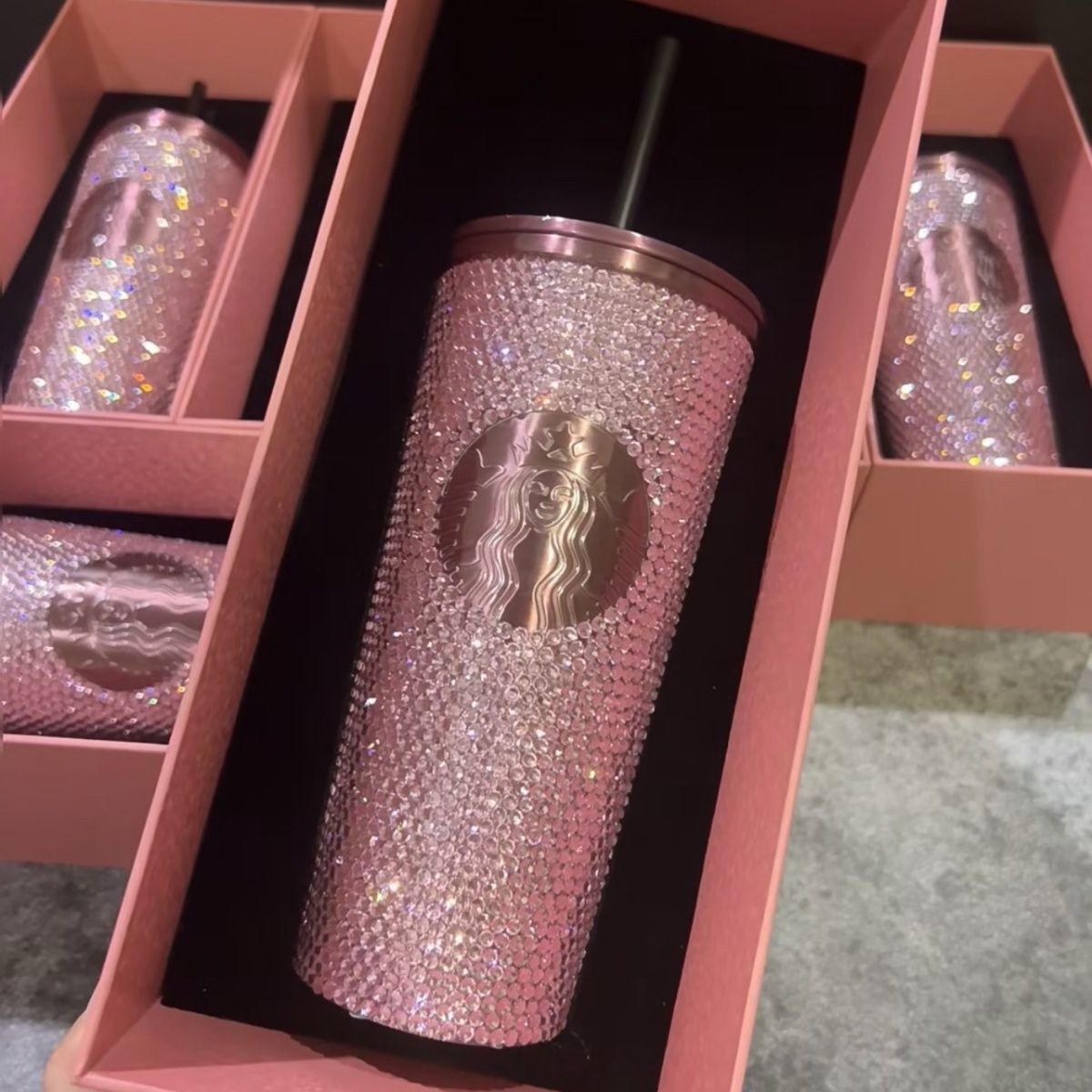 China Starbucks x Blackpink Rhinestone Bling Rose Gold Tumbler | eBay