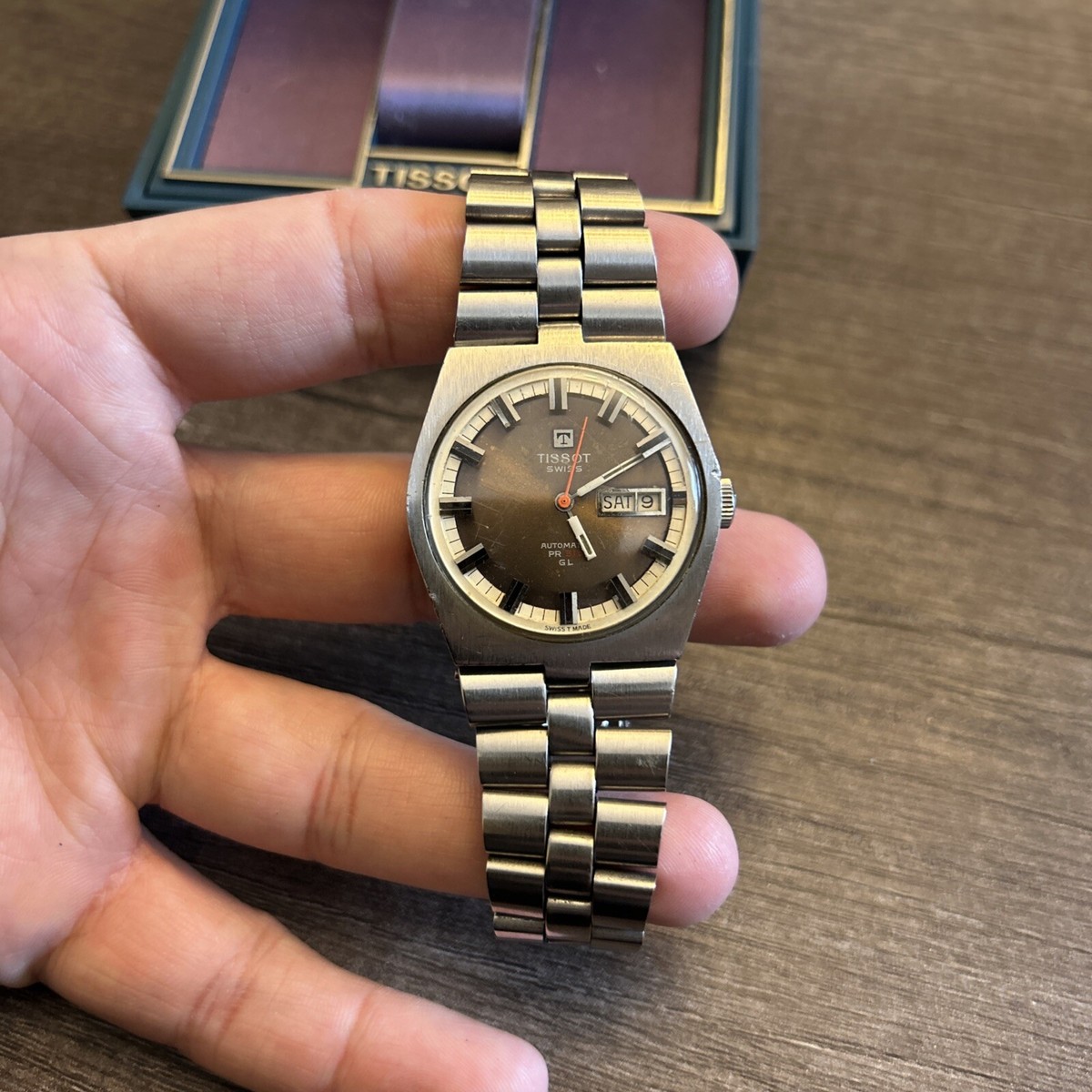 Vintage Tissot Automatic PR 516 GL Mens Watch Day Date
