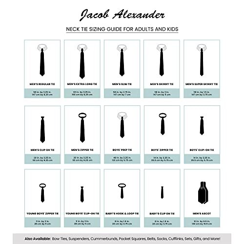 14 inch Boys Ties - Clip On Neckties for Kids Formal Wedding Graduation Black - Foto 5 di 7
