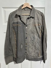Bottega Elisa Cavaletti Grey Embroidered Button Jacket Blazer Coat Size L