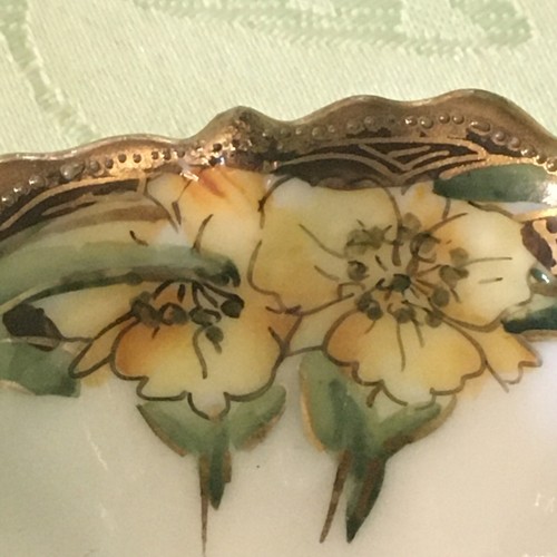 Antique Morimura Nippon Porcelain Footed Open Salt Cellar / Dipping Sauce Bowl - Picture 14 of 15