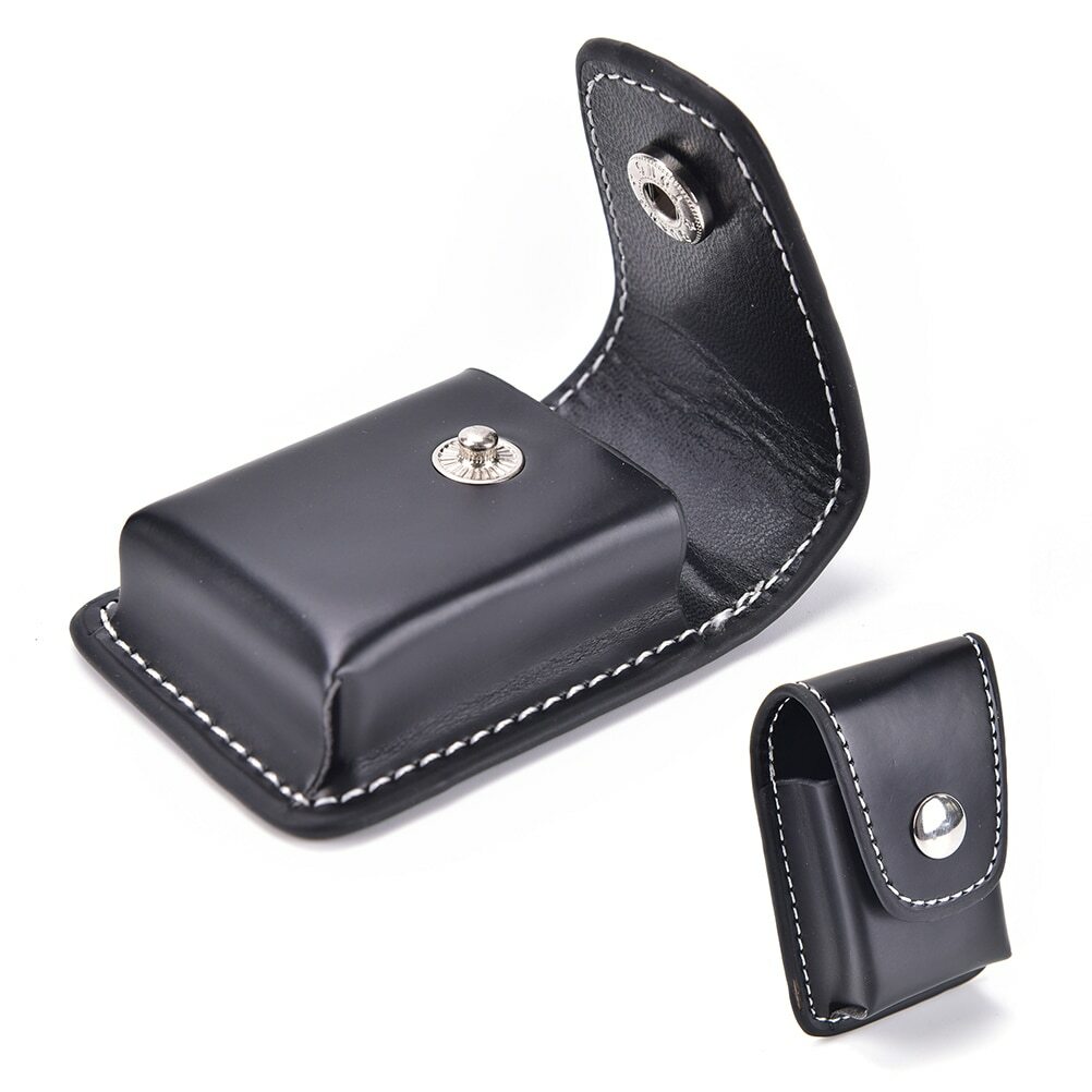 Leather Cover Men Windproof For Cigarette Kerosene Lighter Belt Holder Bag Case