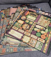 Graphic 45 sticker lot (see description for details) 19 sheets total