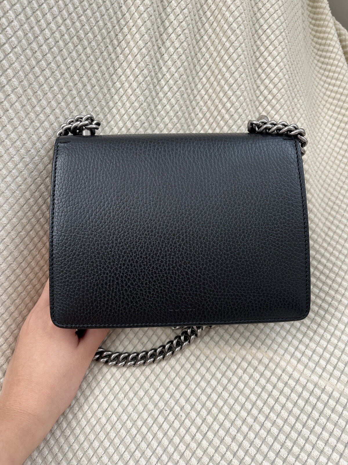 Gucci Dionysus Crossbody Mini Black Leather Gem