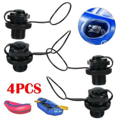 4PCS One Way Air Valve Inflatable/ Boat Spiral Air Plugs Inflation Replacement