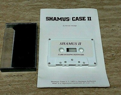 Authentic 1983 Shamus Case II - Atari Home Computers + Manual - Synapse Software