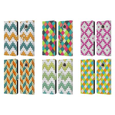 HEAD CASE DESIGNS WOVEN PAPER PATTERN LEATHER BOOK CASE FOR MOTOROLA PHONES