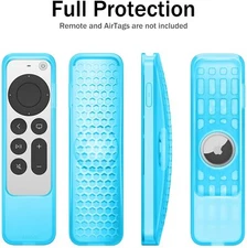 2-in-1 Protective Case for 2021 Apple TV Siri Remote & Apple AirTag Soft Cover