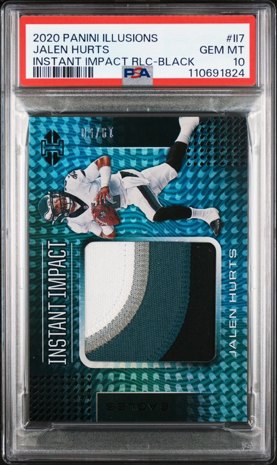 Jalen Hurts Panini Illusions Instant Impact Relics #II7 Black