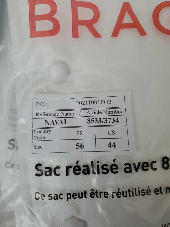 New Bragard Naval Men's Chef Jacket White Size 44 - Image 2 of 4