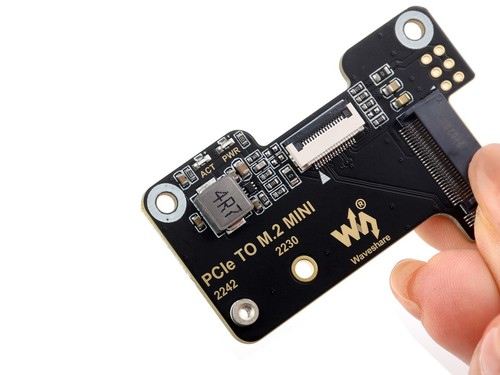 Waveshare PCIe To M.2 Mini Adapter for Raspberry Pi 5, for NVMe Protocol M.2 SSD - Picture 12 of 12