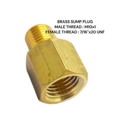 M10x1 Stecker auf 7/16'' UNF Buchse Messing Sumpf Adapter Öltemperaturanzeige Sensor