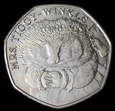 UK 50 Pence 2016 Elizabeth II Mrs Tiggy-Winkle Coin WCA 662