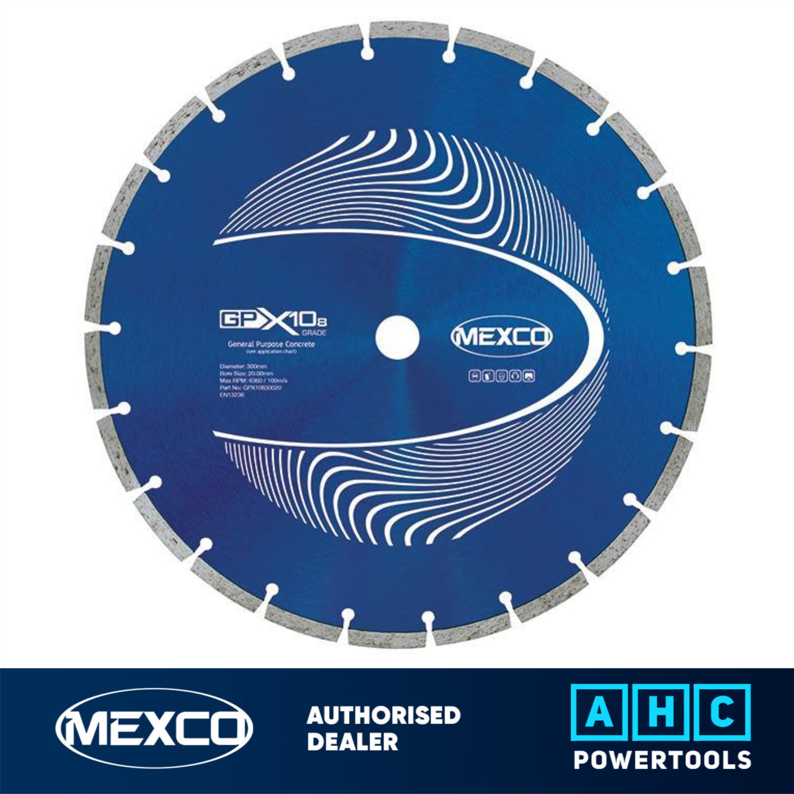 Mexco GPX10-8 300 x 20mm 8mm Segment 12"" General Purpose Concrete Diamond Blade