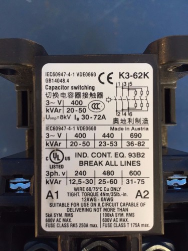 EATON SCHNEIDHAMMER K3-62K00 600V 3PH 175A MAX SCHÜTZMODUL - Bild 2 von 7