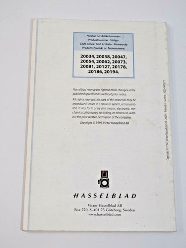 Hasselblad CFi & CFE Lenses Instruction Manual - Picture 3 of 3