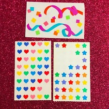 VTG MRS.GROSSMAN'S STICKERS BY THE YARD Lot Heart Star Confetti Julie Cohen 1984