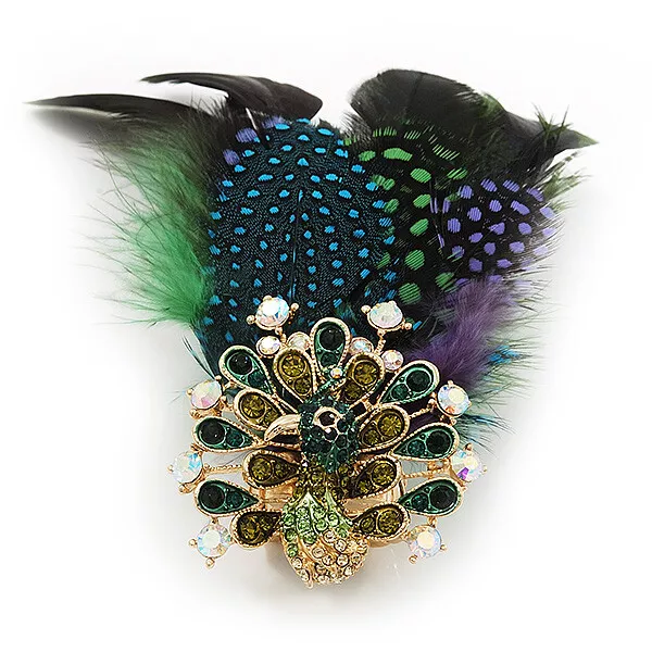 Peacock feather clearance gold ring