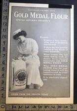 1911 GOLD MEDAL FLOUR HOUSEHOLD DECOR KITCHEN WASHBURN CROSBY FOOD BAKE AD 33726