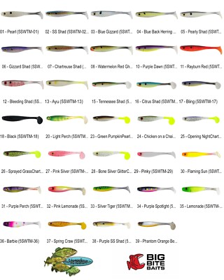 Big Bite Baits Suicide Shad (5SWTM) Any 34 Colors 5 Inch Swimbait Lures