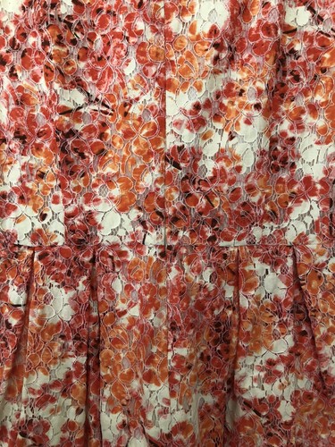 Madewell Orange Eyelet Lined Spring Floral Dress size 0 - Picture 8 of 11